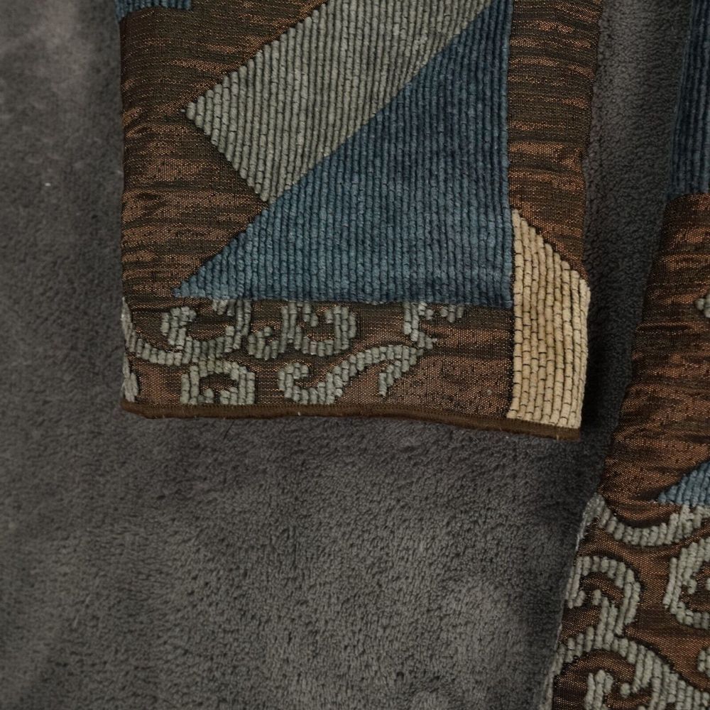 Winding River Jacket 42‎ Brown Blue Patchwork Lagenlook Cottagecore Reversible - Picture 9 of 12